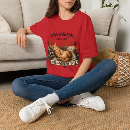 Cat Lover T-Shirt — "I Was Normal Then I Got a Cat" Cozy Graphic Tee
