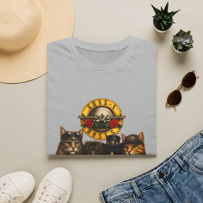 Guns and Roses Cats Funny Band Parody T-Shirt
