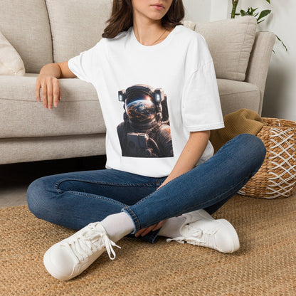 Earth From Space Astronaut Helmet T-Shirt