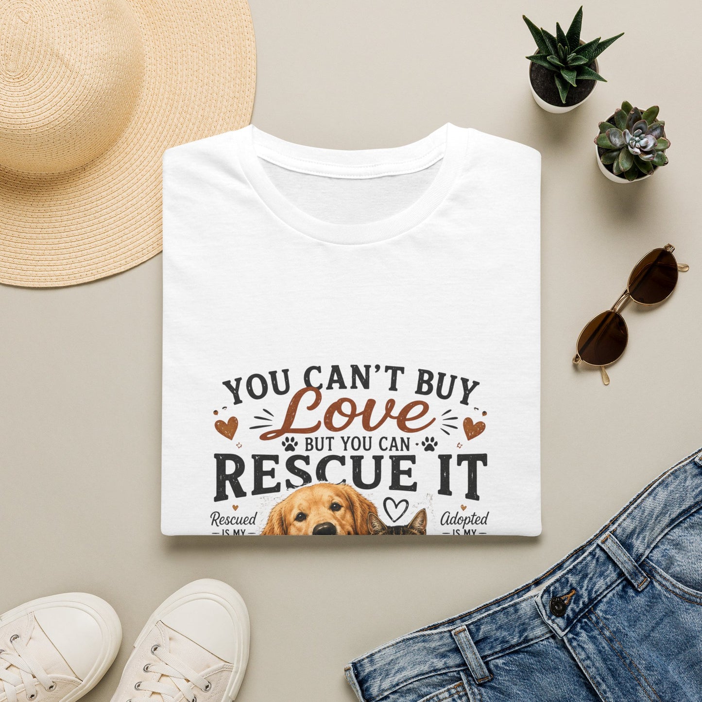 Rescue It T-Shirt — "You Can't Buy Love But You Can Rescue It" Dog Rescue Tee
