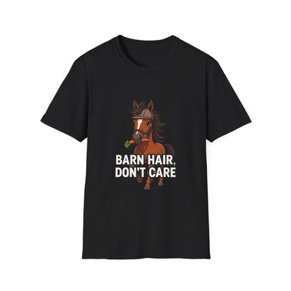 Barn Hair, Don't Care Funny Equestrian T-Shirt