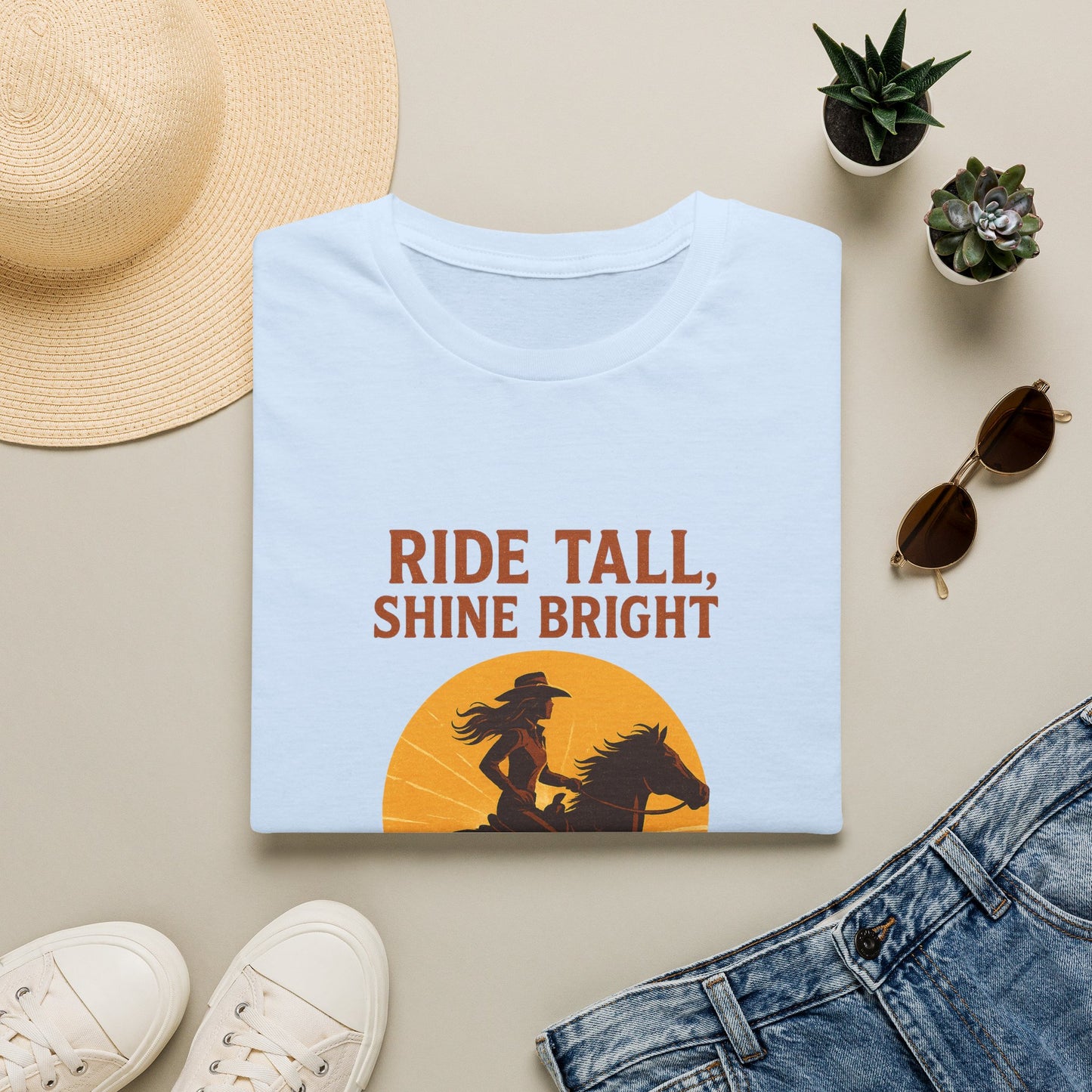 Ride Tall, Shine Bright Western Cowboy T-Shirt