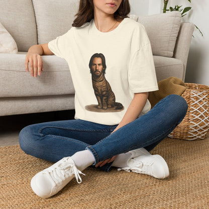 Keanu Reeves Cat Parody — Surreal Celebrity-Style Cat Portrait Shirt
