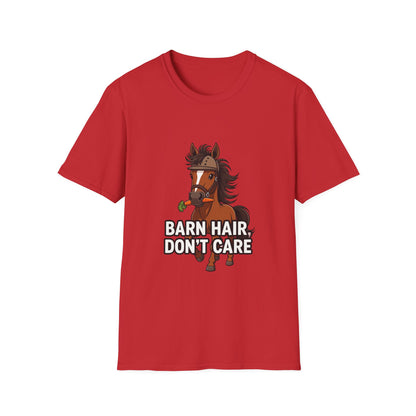 Barn Hair, Don't Care Funny Equestrian T-Shirt