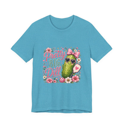 Pretty Big Dill T‑Shirt — Cute Pickleball Graphic Tee with Floral Accents