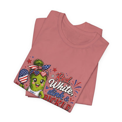 Red, White, Dink & Pickleball Funny Patriotic T-Shirt