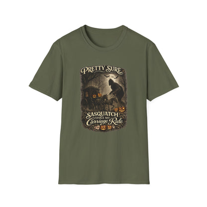 Sasquatch Stole My Carriage Ride Funny Halloween T-Shirt