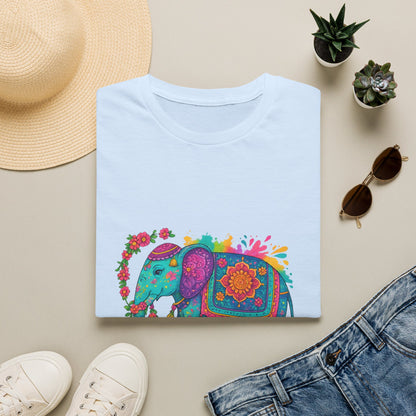 Vibrant Mandala Elephant Indian Art T-Shirt