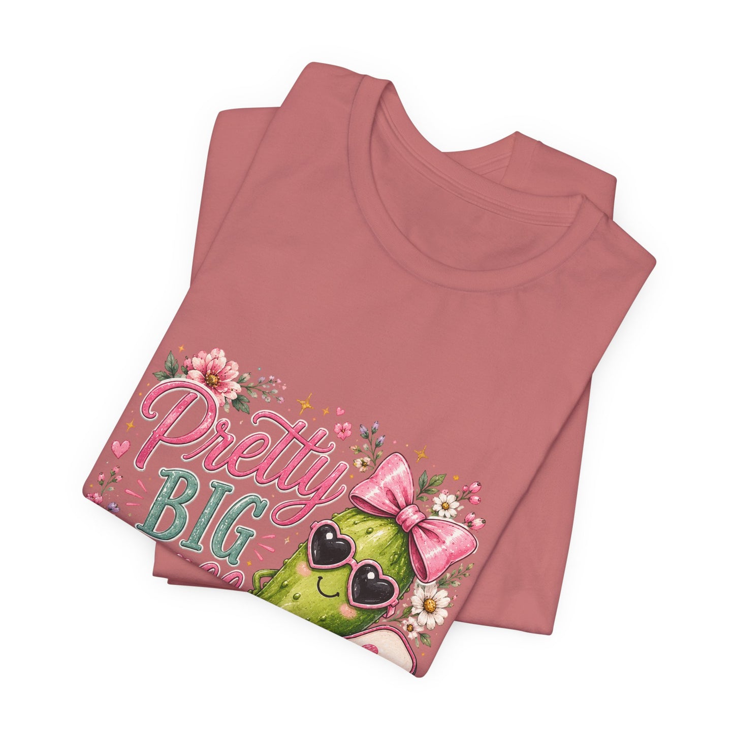 Pretty Big Dill T‑Shirt — Cute Pickleball Graphic Tee with Floral Accents
