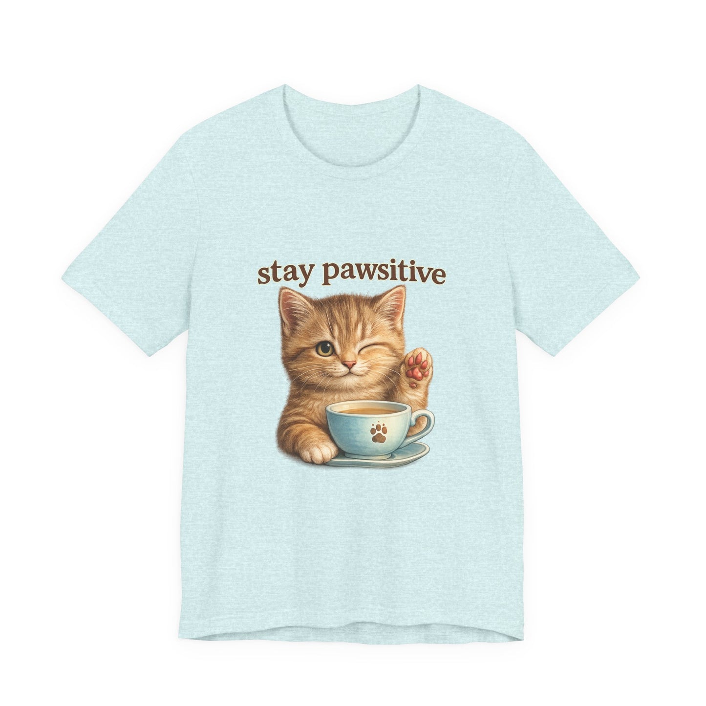 Stay Pawsitive Cute Cat T-Shirt
