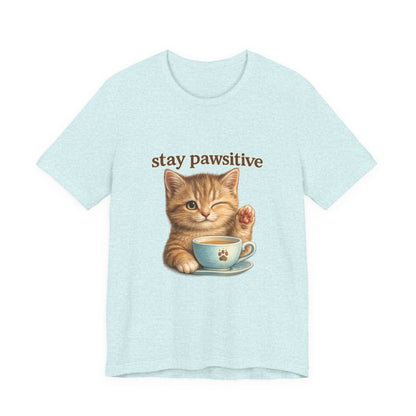 Stay Pawsitive Cute Cat T-Shirt