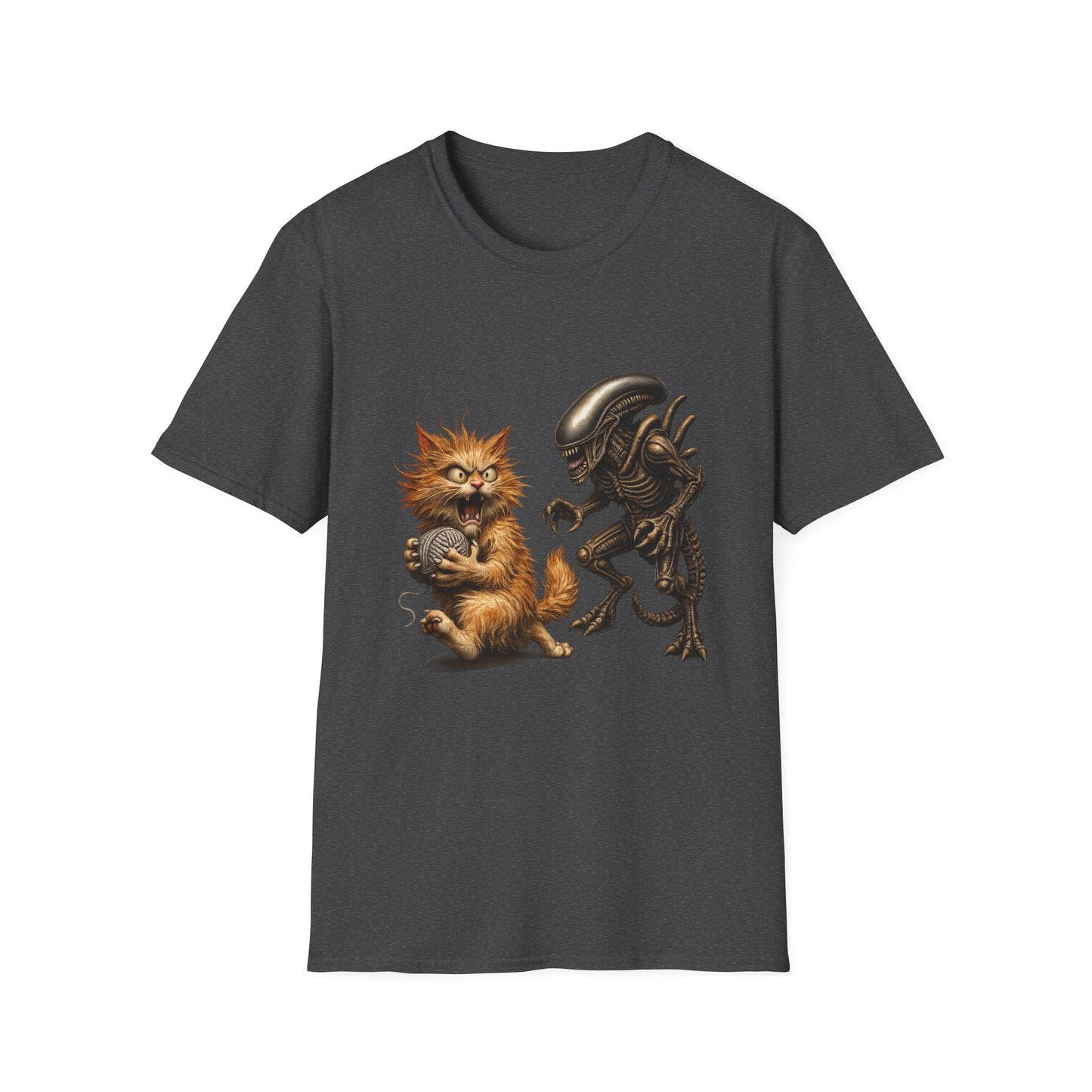 Xenomorph vs. Cat - Alien Graphic T-Shirt — Funny Sci‑Fi Cat Tee