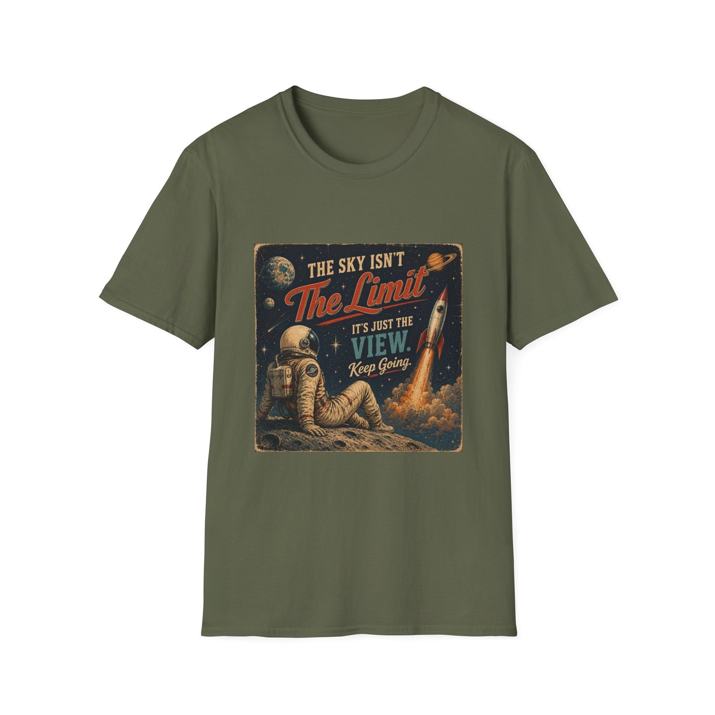 T-Shirt — "The Sky Isn't The Limit" Vintage Space Retro Graphic Tee