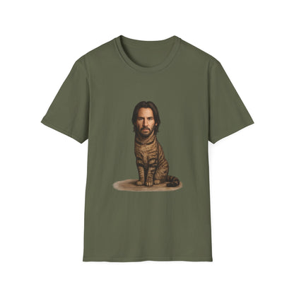 Keanu Reeves Cat Parody — Surreal Celebrity-Style Cat Portrait Shirt