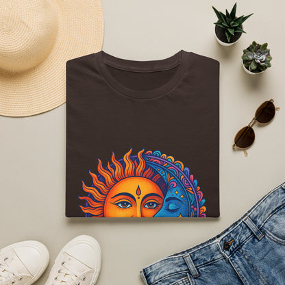 Sun and Moon Sacred Balance Indian Art T-Shirt