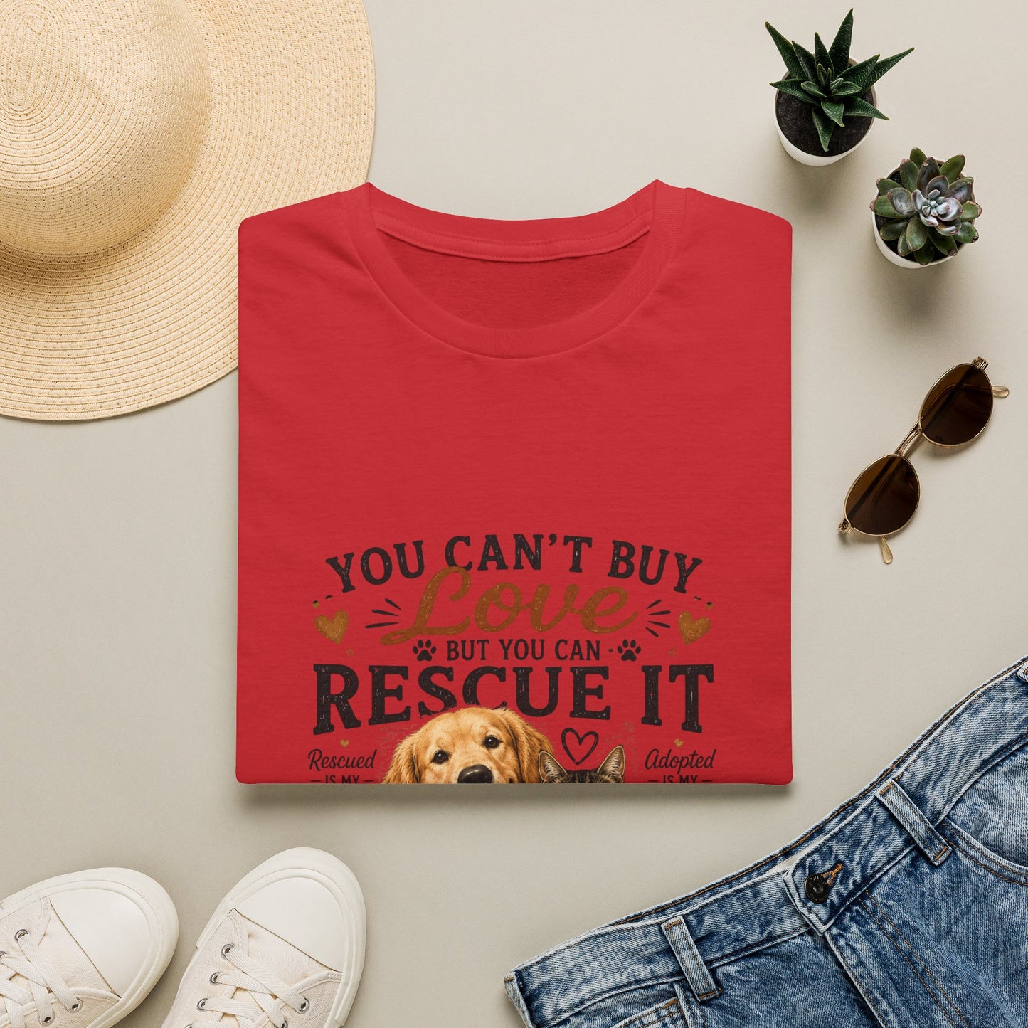 Rescue It T-Shirt — "You Can't Buy Love But You Can Rescue It" Dog Rescue Tee
