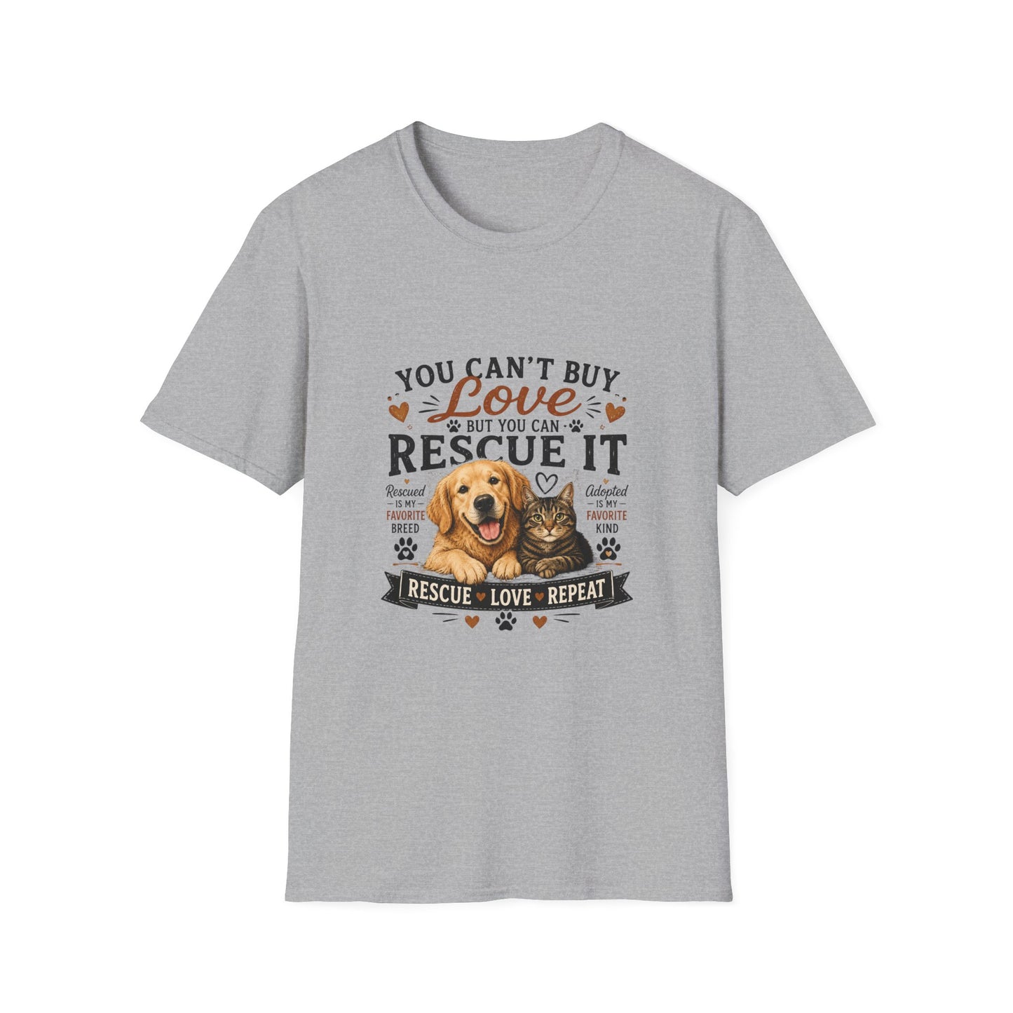Rescue It T-Shirt — "You Can't Buy Love But You Can Rescue It" Dog Rescue Tee