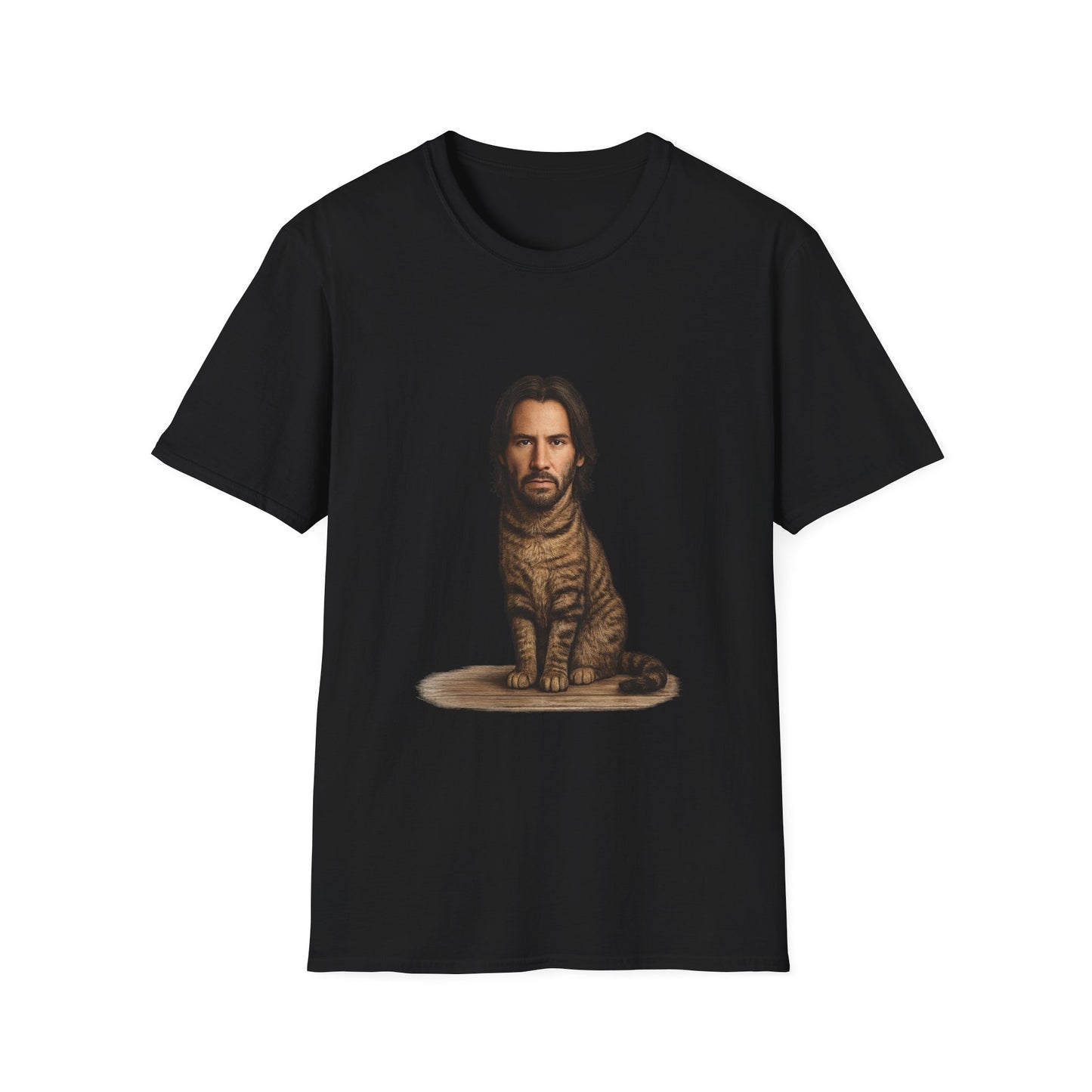 Keanu Reeves Cat Parody — Surreal Celebrity-Style Cat Portrait Shirt