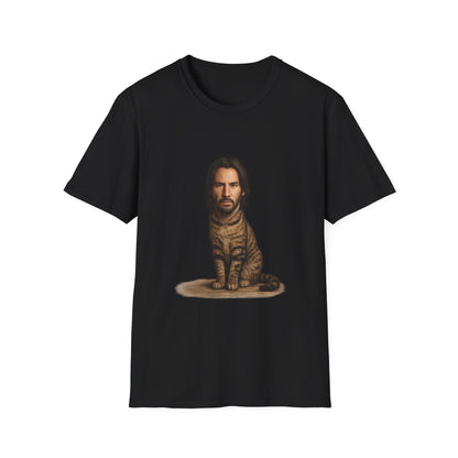 Keanu Reeves Cat Parody — Surreal Celebrity-Style Cat Portrait Shirt
