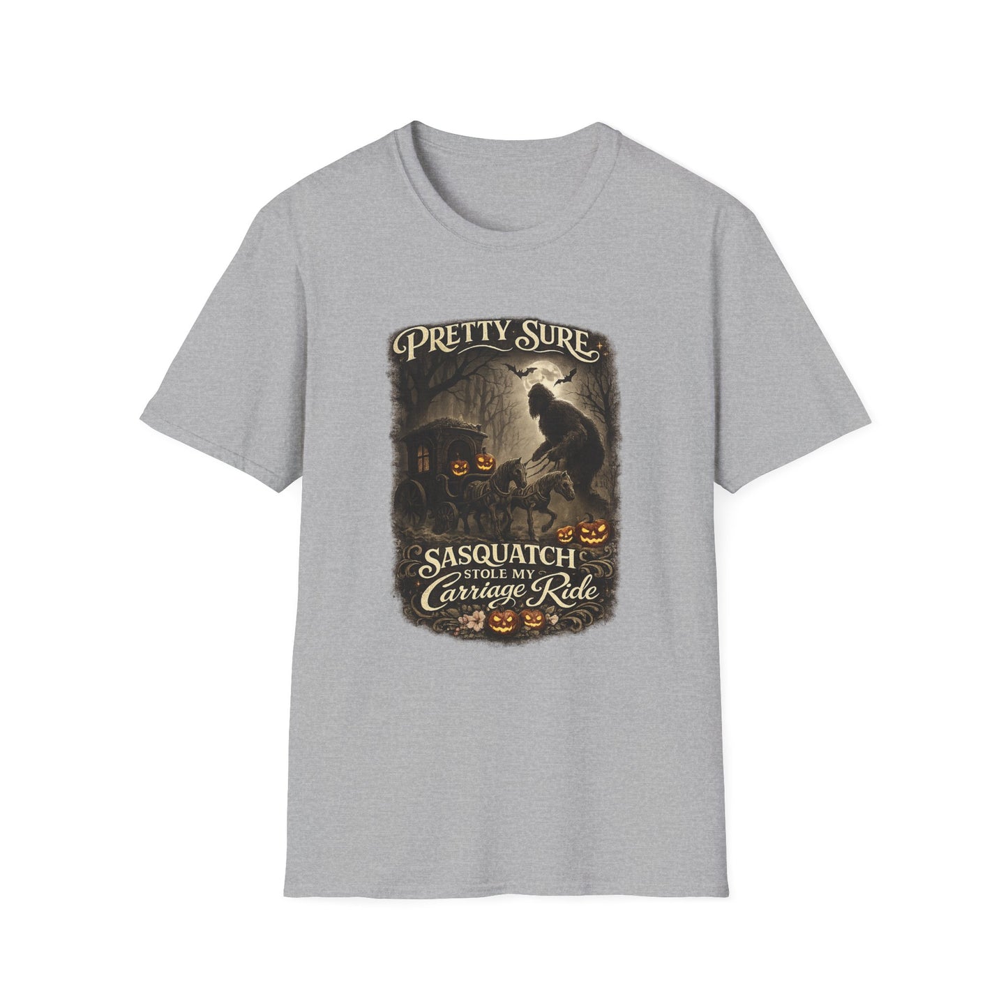 Sasquatch Stole My Carriage Ride Funny Halloween T-Shirt