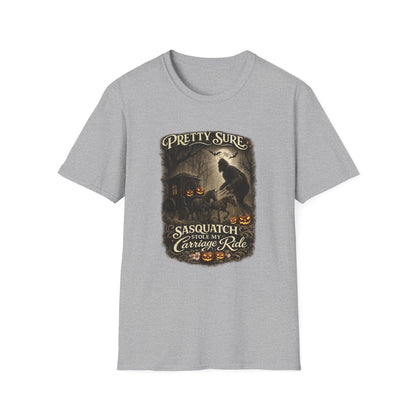 Sasquatch Stole My Carriage Ride Funny Halloween T-Shirt