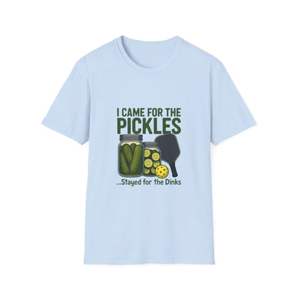 I Came for the Pickles Stayed for the Dinks Funny Pickleball T-Shirt
