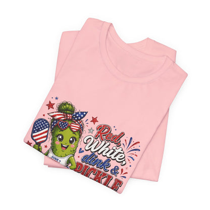 Red, White, Dink & Pickleball Funny Patriotic T-Shirt