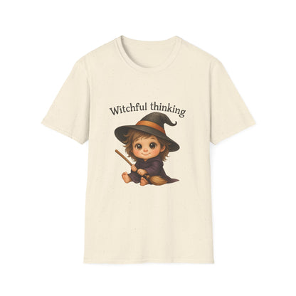 Witchful Thinking T-Shirt — Cute Witch Girl Halloween Tee