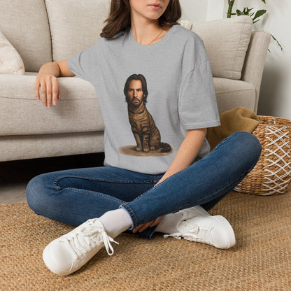 Keanu Reeves Cat Parody — Surreal Celebrity-Style Cat Portrait Shirt