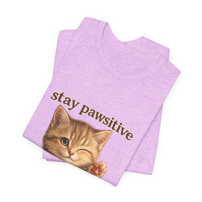 Stay Pawsitive Cute Cat T-Shirt