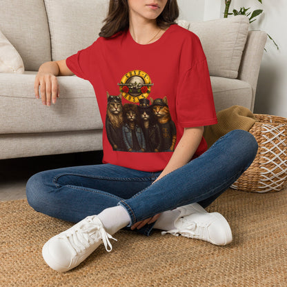 Guns and Roses Cats Funny Band Parody T-Shirt