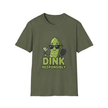 Dink Responsibly Funny Pickleball T-Shirt