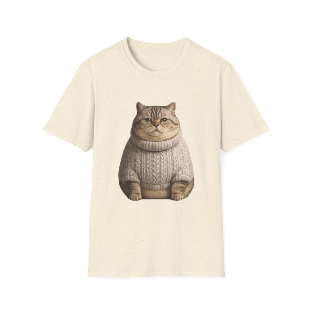 Chonky Sweater Cat - Cat in Cozy Sweater T-Shirt — Funny Cute Cat Graphic Tee