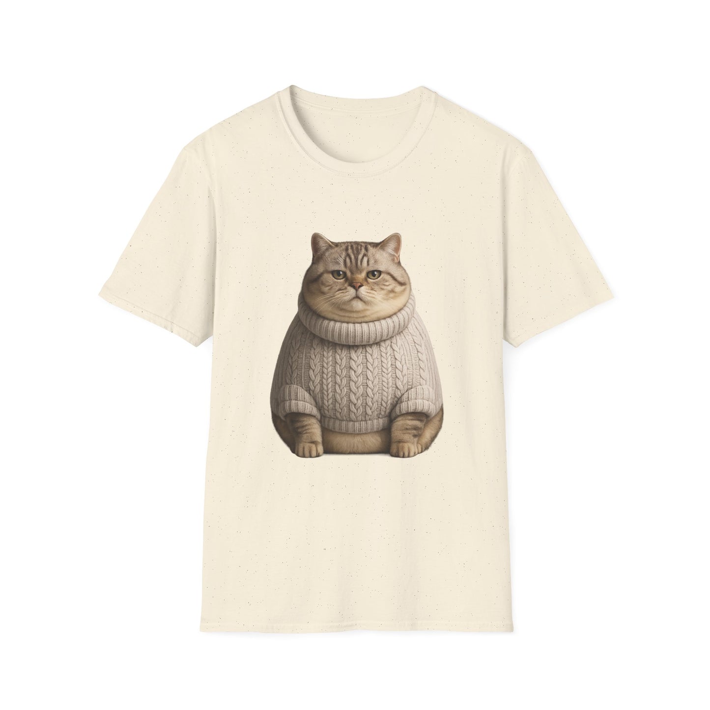 Chonky Sweater Cat - Cat in Cozy Sweater T-Shirt — Funny Cute Cat Graphic Tee