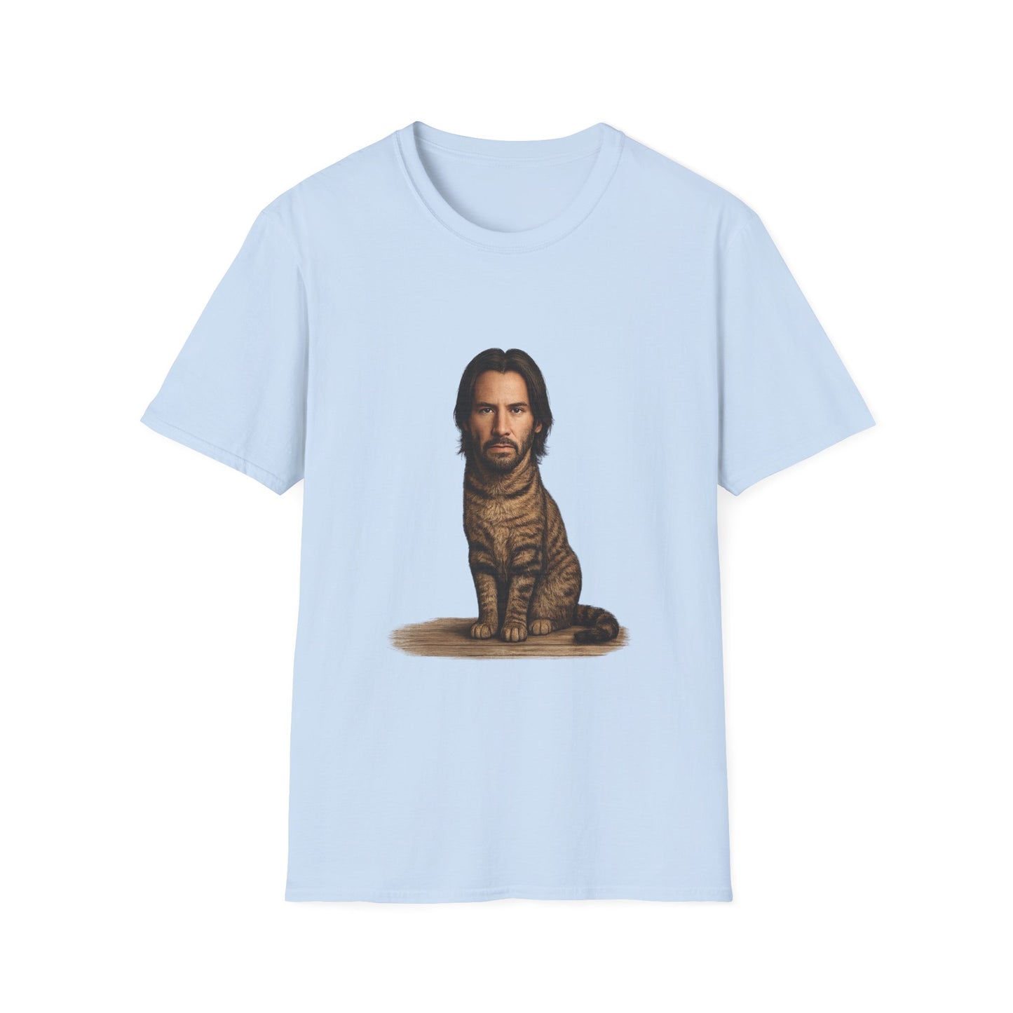 Keanu Reeves Cat Parody — Surreal Celebrity-Style Cat Portrait Shirt