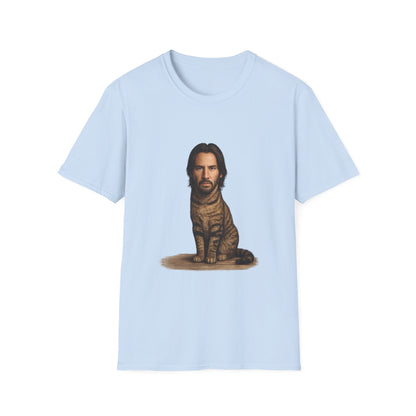 Keanu Reeves Cat Parody — Surreal Celebrity-Style Cat Portrait Shirt