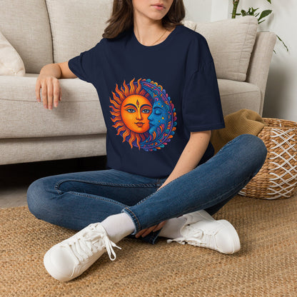 Sun and Moon Sacred Balance Indian Art T-Shirt