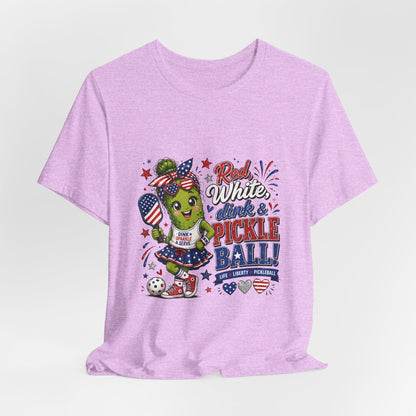 Red, White, Dink & Pickleball Funny Patriotic T-Shirt