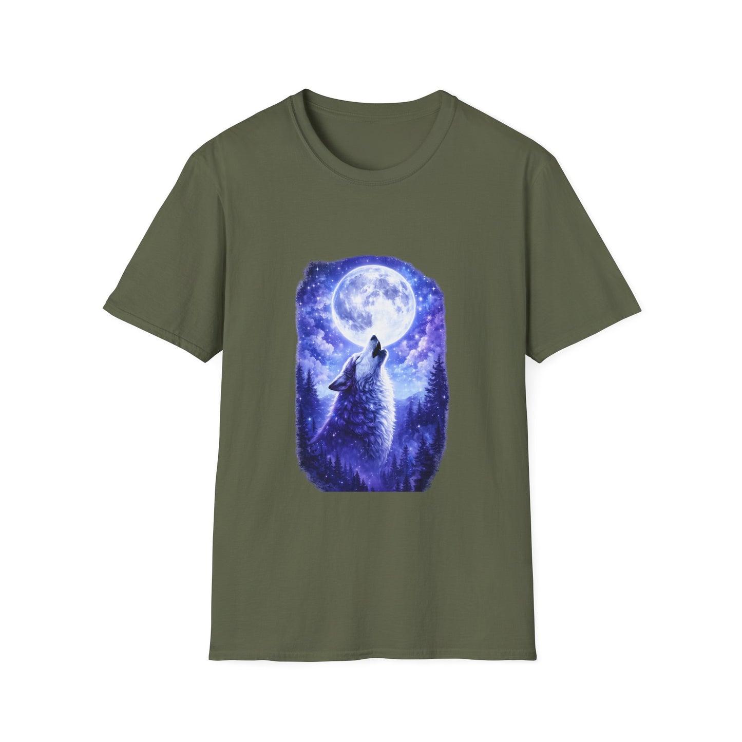 Howling Wolf Under Full Moon T-Shirt