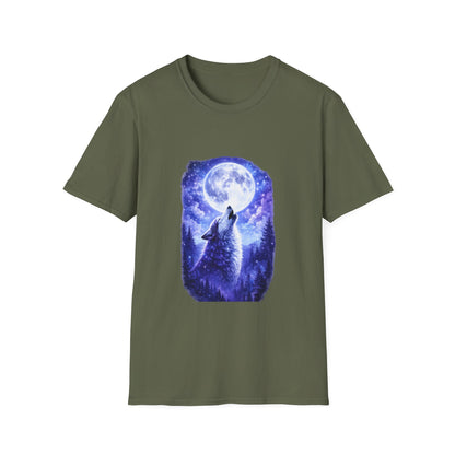 Howling Wolf Under Full Moon T-Shirt