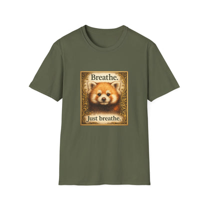 Breathe Red Panda T‑Shirt — "Breathe. Just breathe." Relaxation Tee