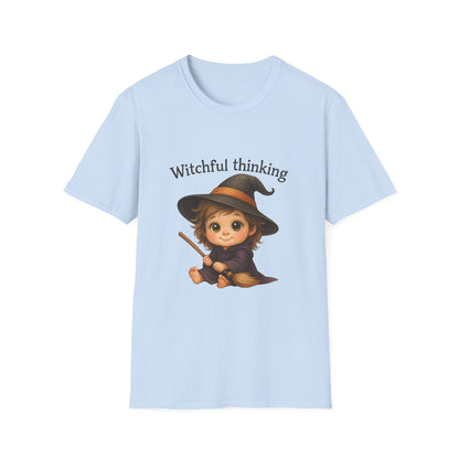 Witchful Thinking T-Shirt — Cute Witch Girl Halloween Tee
