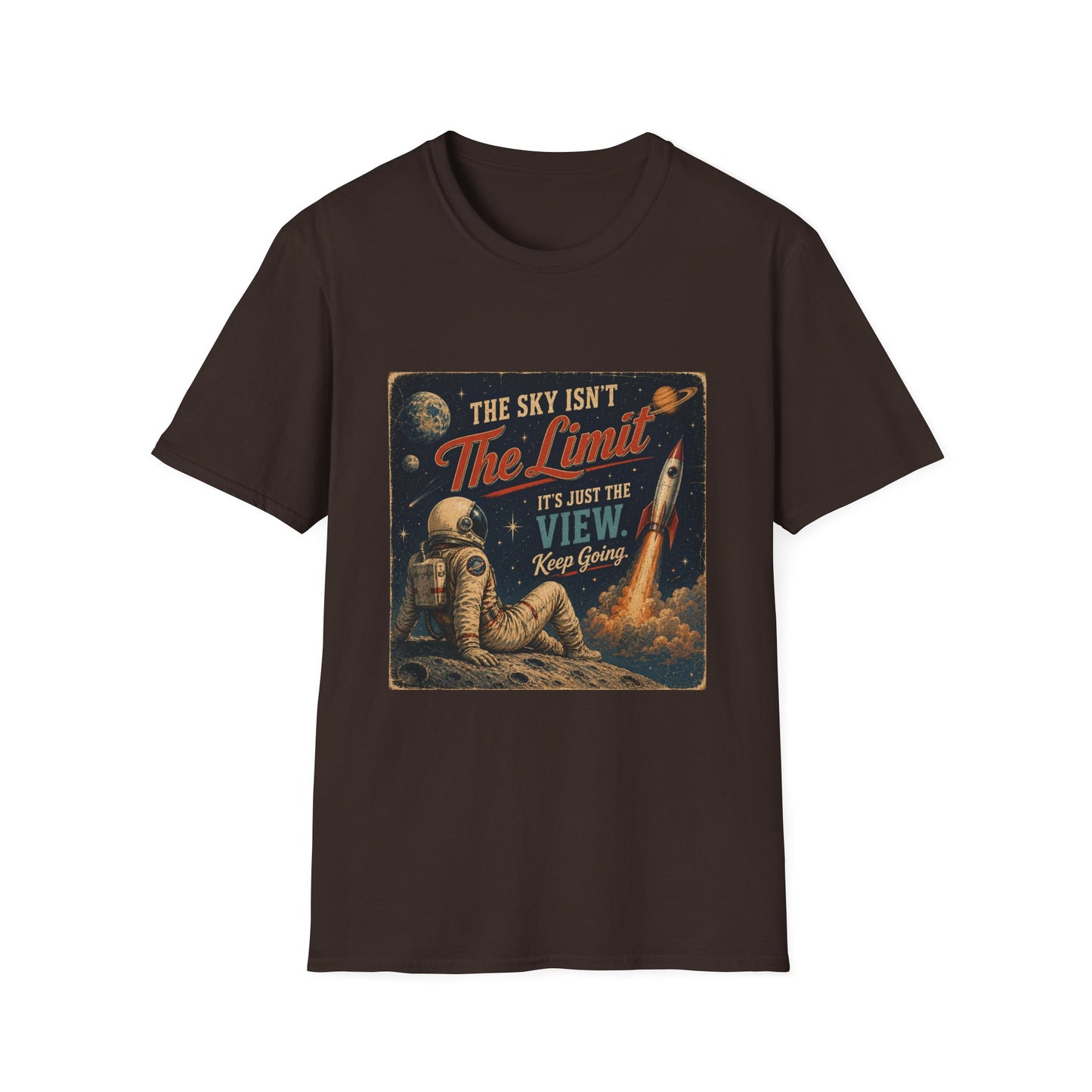 T-Shirt — "The Sky Isn't The Limit" Vintage Space Retro Graphic Tee