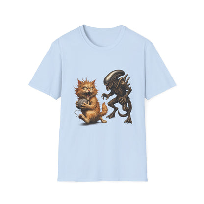 Xenomorph vs. Cat - Alien Graphic T-Shirt — Funny Sci‑Fi Cat Tee