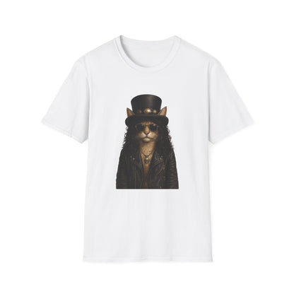 Slash Cat Parody — Vintage Top Hat Guitarist Cat Graphic T‑Shirt