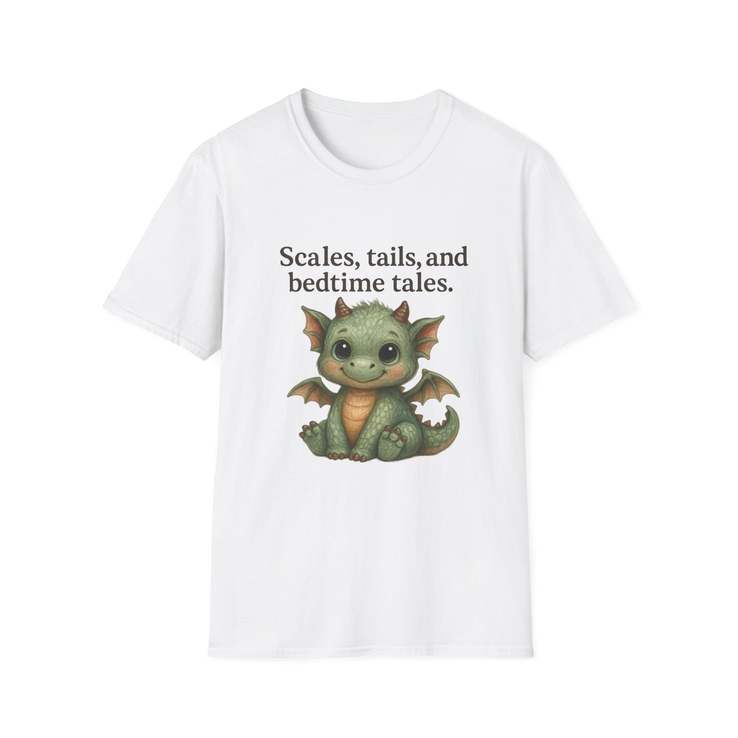Scales, Tails, and Bedtime Tales Cute Dragon T-Shirt