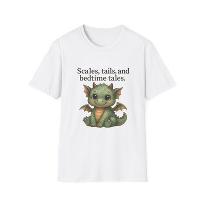 Scales, Tails, and Bedtime Tales Cute Dragon T-Shirt