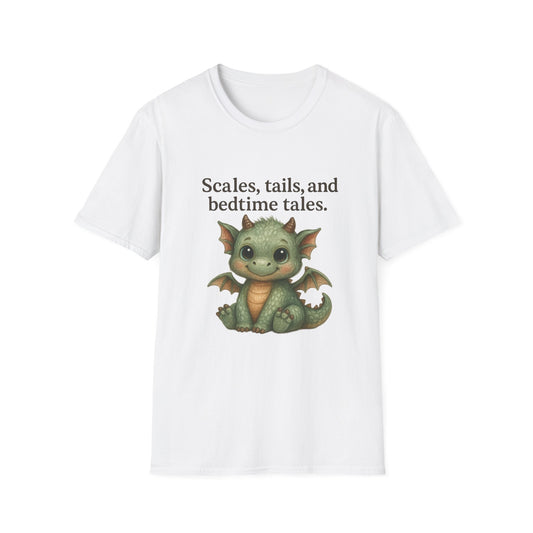Scales, Tails, and Bedtime Tales Cute Dragon T-Shirt