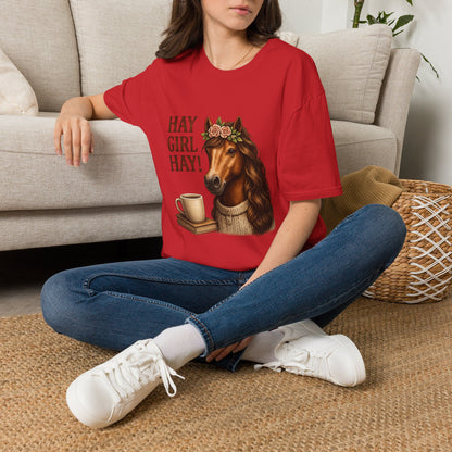 Hay Girl Hay! Horse Graphic T‑Shirt — Hay Girl Hay Funny Horse