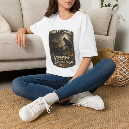Sasquatch Stole My Carriage Ride Funny Halloween T-Shirt